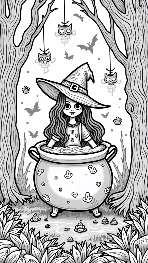 witchy coloring pages free